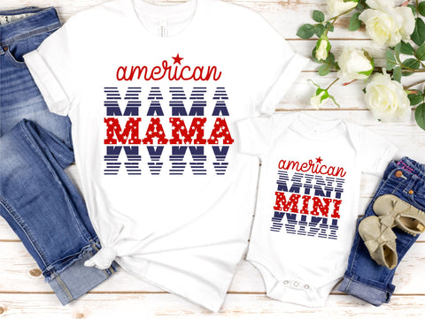 American Mama and Mini SVG, 4th of July SVG, Fourth Of July Svg, Patriotic shirt Svg SVG TonisArtStudio 