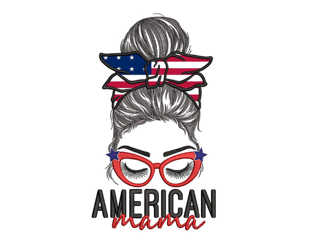 American Mama Applique Embroidery Design, 3 sizes, Instant Download Embroidery/Applique DESIGNS Nino Nadaraia 