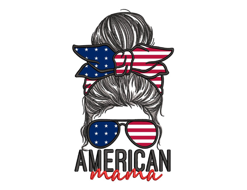 American Mama Applique Embroidery Design, Patriotic Independence Day Embroidery File, 3 sizes, Instant Download Embroidery/Applique DESIGNS Nino Nadaraia 