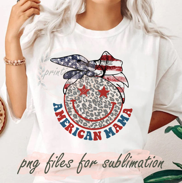 American Mama Design Png, Mama Patriotic Sublimation Png, Smiley Face Leopard Png, Retro Mama 4th of July Png, Mama American Flag Sublimation Design, Instant Download Sublimation PrintingLife 