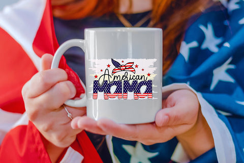 American Mama - Patriotic Sublimation Design Sublimation CraftLabSVG 