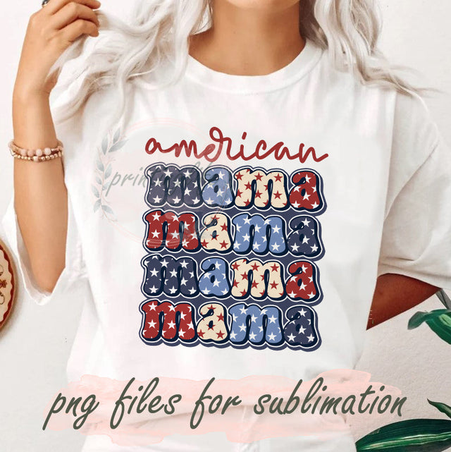 American Mama PNG, 4th of July Design Png, Mama American Flag Sublimation Png, Mama Patriotic Png, Boho American Mama Png File, Digital Download Sublimation PrintingLife 
