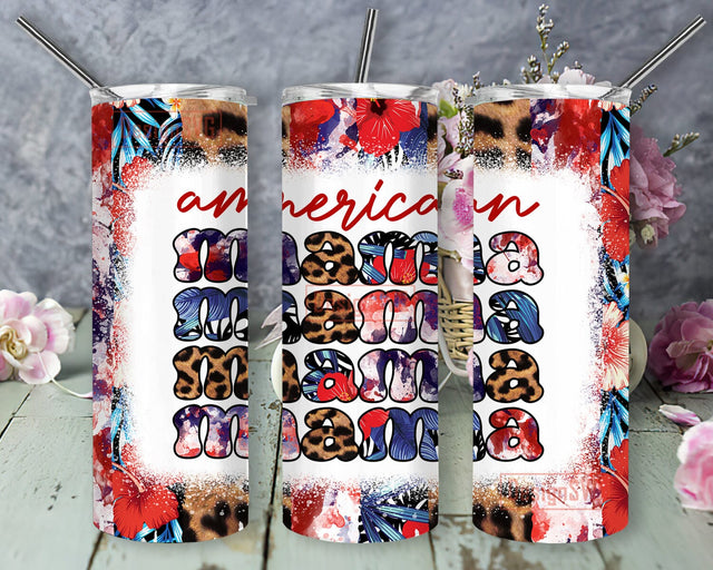 American Mama Tumbler Design, 4th of July Tumbler Png, Patriotic Mama Design Png, American Leopard Tumbler Wrap, Mama Tumbler With Lip And Straw, Instant Download Sublimation DesignSVG 
