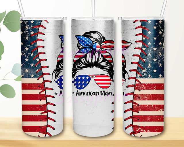 American Messy Mom Life Bun Hair 20oz Skinny Tumbler Sublimation Designs Tumbler for Straight/Tapered PNG File Digital Download Sublimation sassyprint 