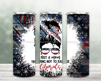 American Mom, 20oz Skinny Tumbler Sublimation American Flag PNG File Digital Download Sublimation ToriDesigns 