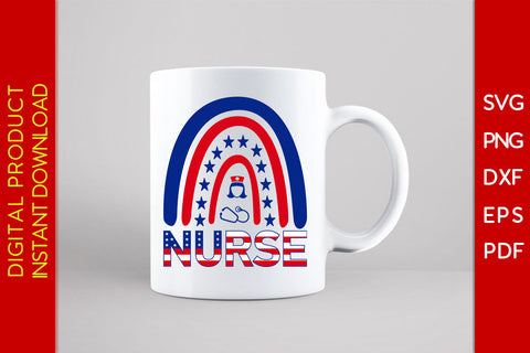 American Nurse Rainbow 4th Of July SVG PNG PDF Cut File SVG Creativedesigntee 