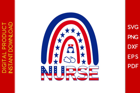 American Nurse Rainbow 4th Of July SVG PNG PDF Cut File SVG Creativedesigntee 