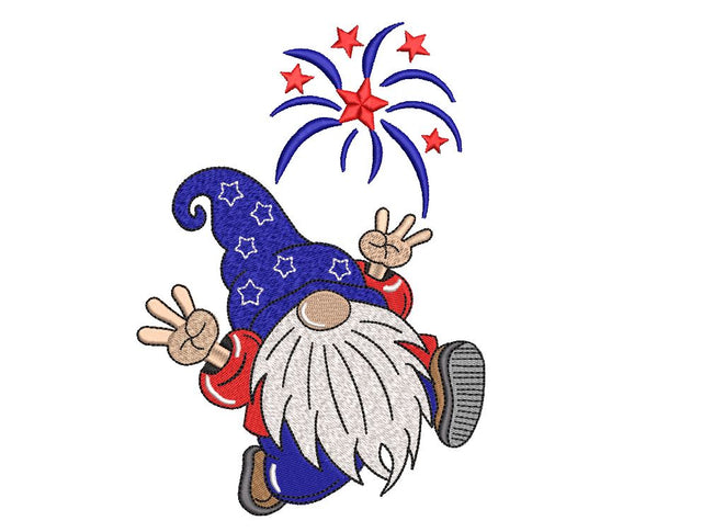 American Patriotic Gnome Machine Embroidery Design Embroidery/Applique DESIGNS Canada Embroidery 