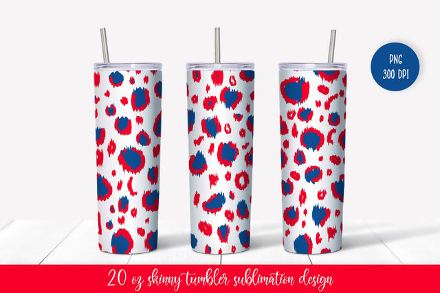 American Patriotic Leopard Skinny Tumbler Sublimation Design Sublimation Vera Fedorova 
