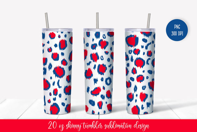 American Patriotic Leopard Skinny Tumbler Sublimation Sublimation Vera Fedorova 