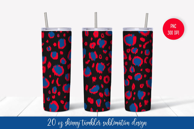 American Patriotic Leopard Skinny Tumbler Sublimation Wrap Sublimation Vera Fedorova 