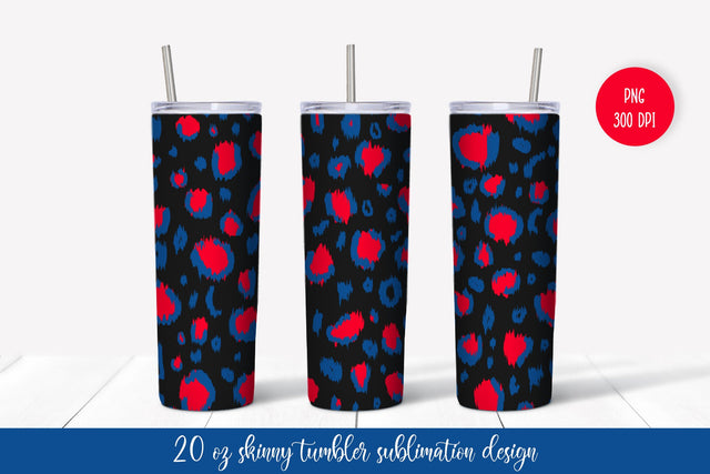 American Patriotic Leopard Skinny Tumbler Wrap Sublimation Sublimation Vera Fedorova 