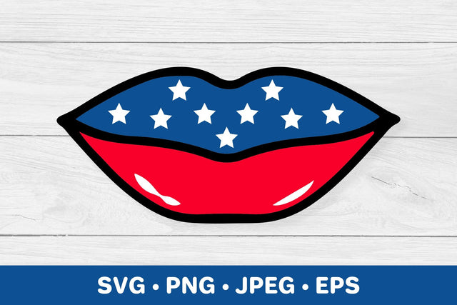 American patriotic lips. 4th of July SVG. Fourth of July SVG LaBelezoka 