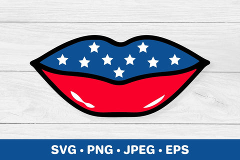 American patriotic lips. 4th of July SVG. Fourth of July SVG LaBelezoka 