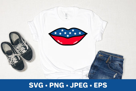 American patriotic lips. 4th of July SVG. Fourth of July SVG LaBelezoka 