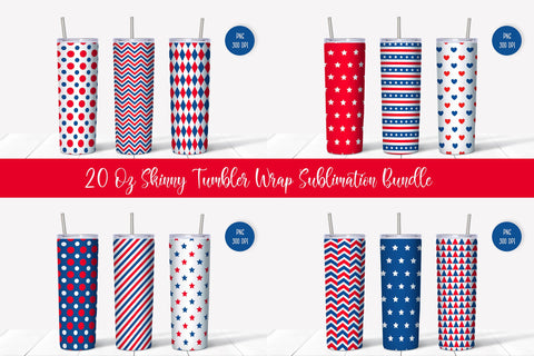 American Patriotic Tumbler Wrap Bundle Sublimation Vera Fedorova 