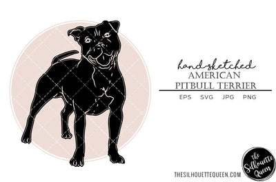 American Pitbull Terrier Sketch SVG Loveleen Kaur 