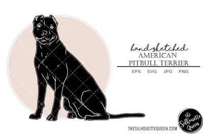 American Pitbull Terrier Sketch SVG Loveleen Kaur 