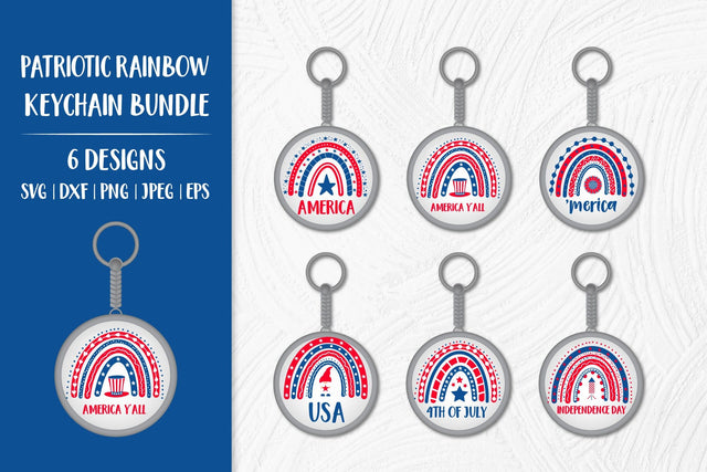 American rainbow keychain bundle SVG. Patriotic key chain SVG LaBelezoka 
