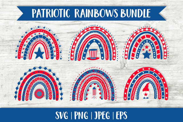 American rainbows bundle. Cute patriotic clipart SVG SVG LaBelezoka 