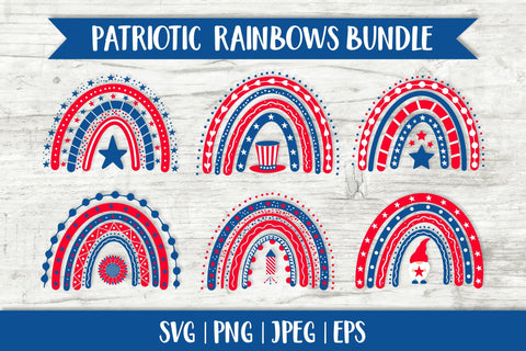American rainbows bundle. Cute patriotic clipart SVG SVG LaBelezoka 