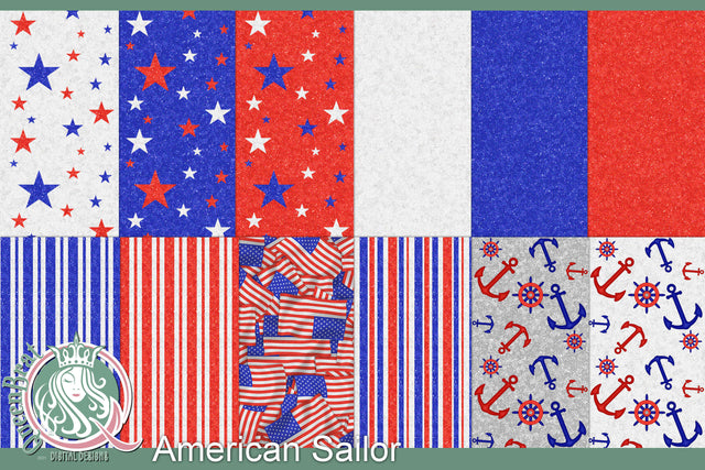 American Sailor Papers Digital Pattern QueenBrat Digital Designs 