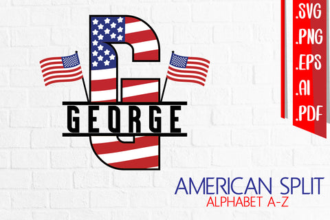 American Split Alphabet A-Z Bundle svg eps ai png pdf SVG zafrans studio 