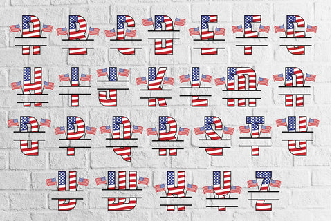 American Split Alphabet A-Z Bundle svg eps ai png pdf SVG zafrans studio 
