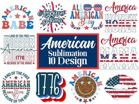 American sublimation png bundle design Sublimation Alihossainbd 