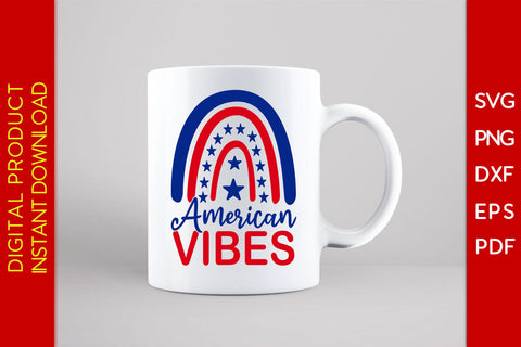 American Vibes Rainbow 4th Of July SVG PNG PDF Cut File SVG Creativedesigntee 