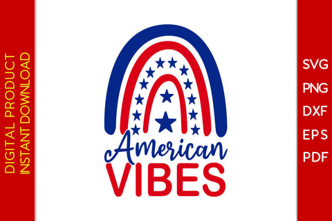 American Vibes Rainbow 4th Of July SVG PNG PDF Cut File SVG Creativedesigntee 