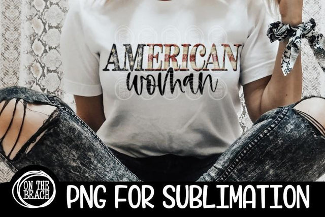 American Woman- Vintage Flag - PNG for Sublimation Sublimation On the Beach Boutique 