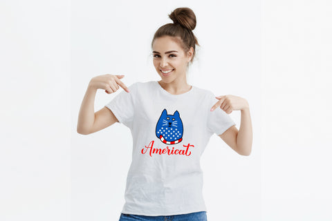 Americat. American cat. 4th of July pun. Patriotic SVG SVG LaBelezoka 