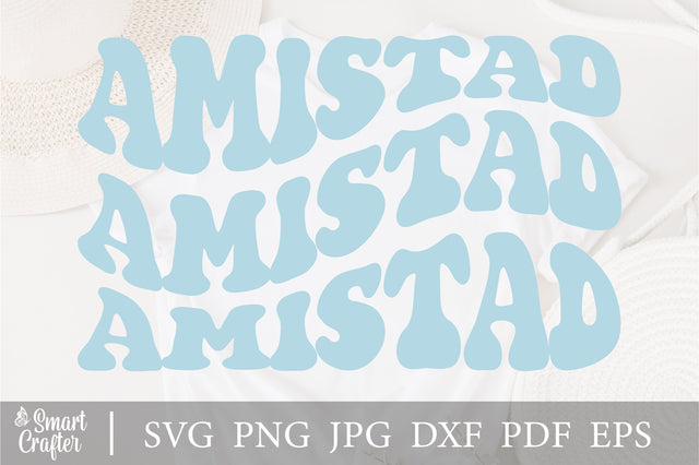 Amistad svg wavy style svg, EPS PNG Cricut Instant Download SVG Fauz 