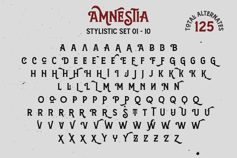 Amnestia Typeface with Extra Font Arterfak Project 