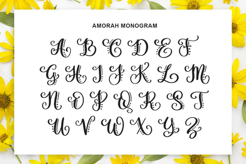 Amorah Monogram Font Abo Daniel Studio 