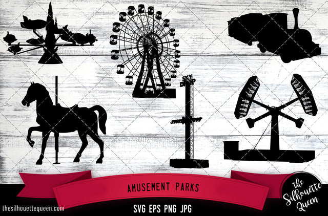 Amusement Parks Silhouette Vector SVG SVG Loveleen Kaur 