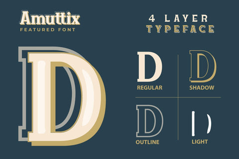 Amuttix - Serif Display Font Font twinletter 