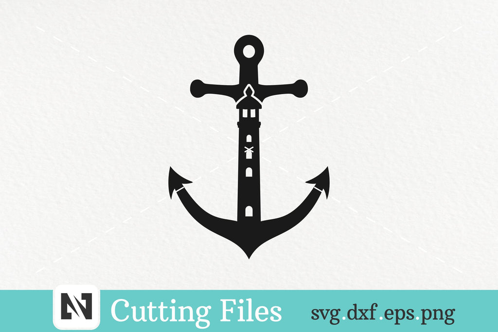 An Anchor and Lighthouse Svg Vector File - Anchor Svg - So Fontsy