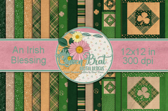 An Irish Blessing Papers Digital Pattern QueenBrat Digital Designs 