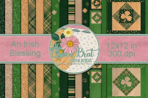 An Irish Blessing Papers Digital Pattern QueenBrat Digital Designs 