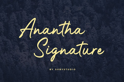 Anantha Signature Font Suby Studio 