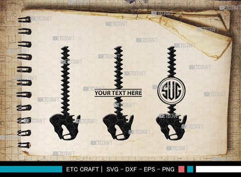 Anatomy Spine monogram, Anatomy Spine Silhouette, Anatomy Spine SVG, Human Spine Svg, Anatomy Svg, Spine Svg, Spine Svg, SB00137 SVG ETC Craft 