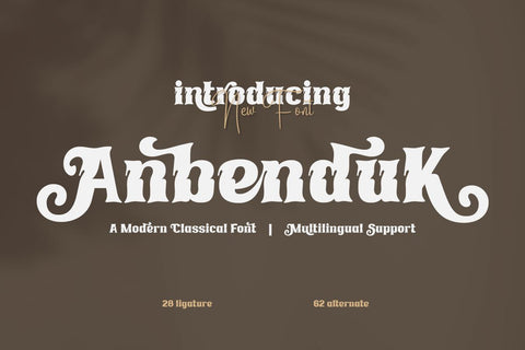Anbenduk | Serif Classic Modernism Font twinletter 