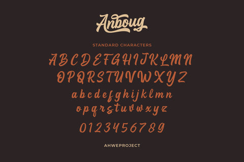 Anboug - Bold Handwritten Font Font ahweproject 