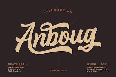 Anboug - Bold Handwritten Font Font ahweproject 