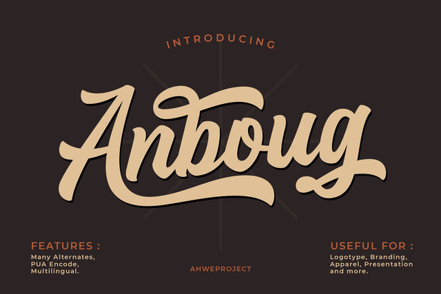 Anboug - Bold Handwritten Font Font ahweproject 