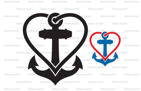 Anchor and Heart SVG TribaliumArtSF 