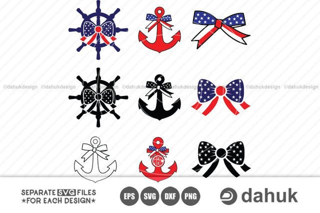 Anchor bow logo SVG, Anchor Logo, svg, eps, dxf, png, cutable vector file SVG dahukdesign 