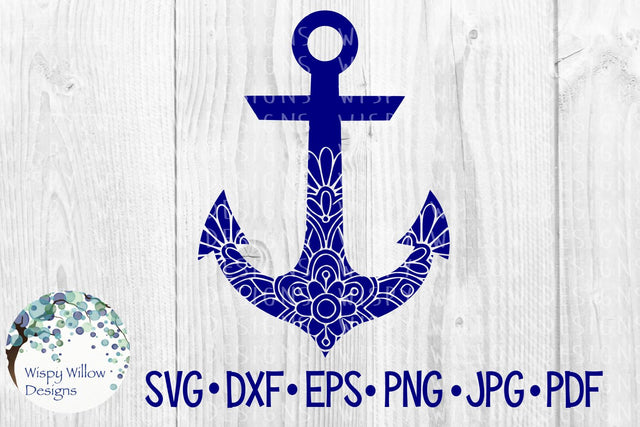 Anchor Floral Mandala SVG Wispy Willow Designs 